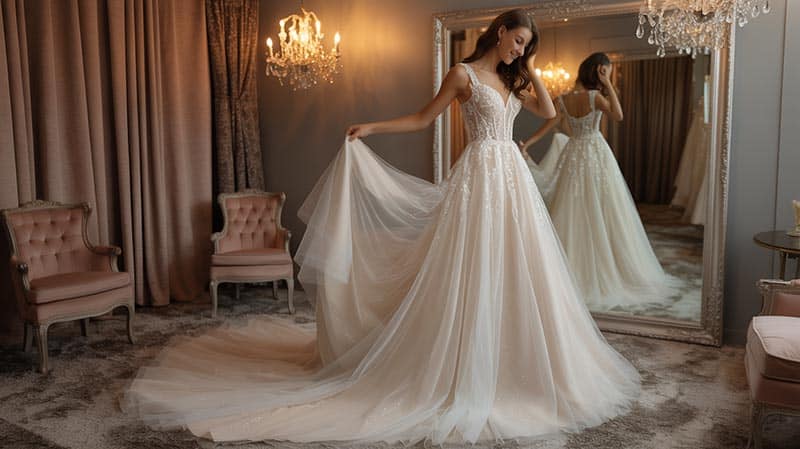 wedding-page woman in a wedding dress