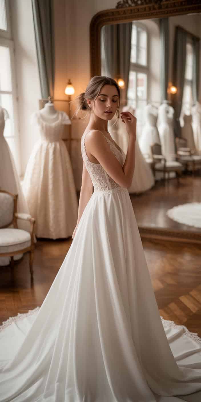 wedding-side beautiful wedding dress cleaned and preserved by Spartan Dry Cleaners